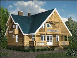 деревянный загородный дом